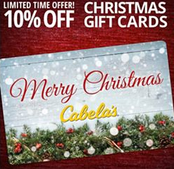 Cabela's 10% off physical gift cards 11/14-11/17 or less with some work