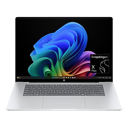 HP OmniBook 5 16 inch Next Gen AI PC, 2K Touchscreen, Snapdragon X Plus X1P-42-100, 16 GB RAM, 512 GB SSD, Qualcomm Adreno GPU, Windows 11 Home, Glacier Silver, 16-fb0000nr $405.52