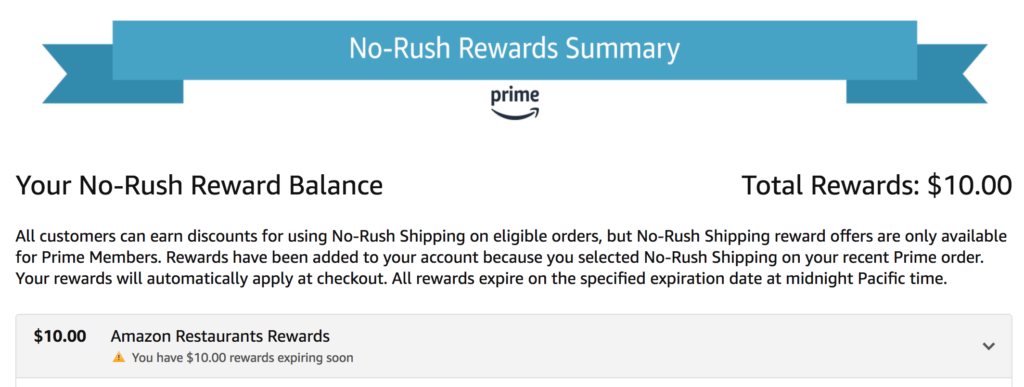 Amazon no rush shipping credits Slickdeals