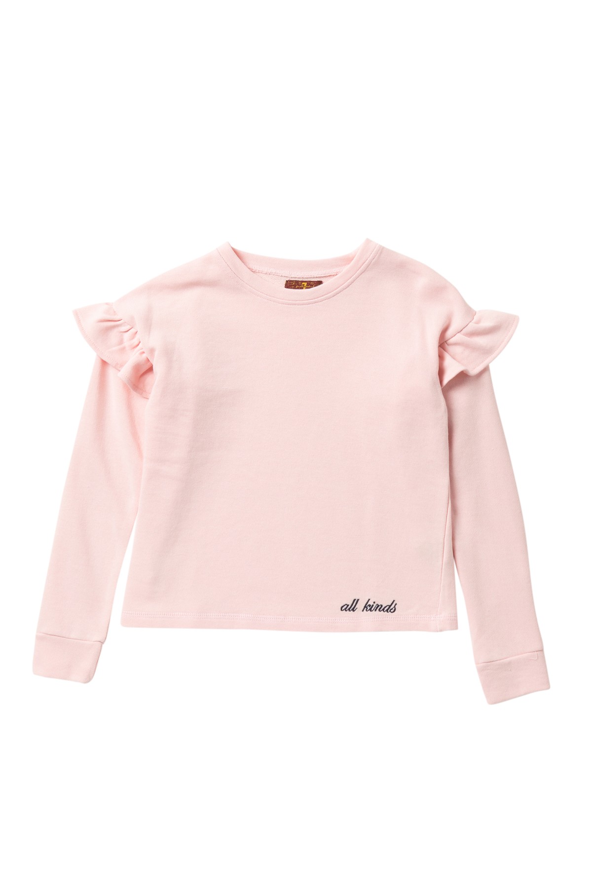 7 For All Mankind Pink Ruffle Sweatshirt Big Girls