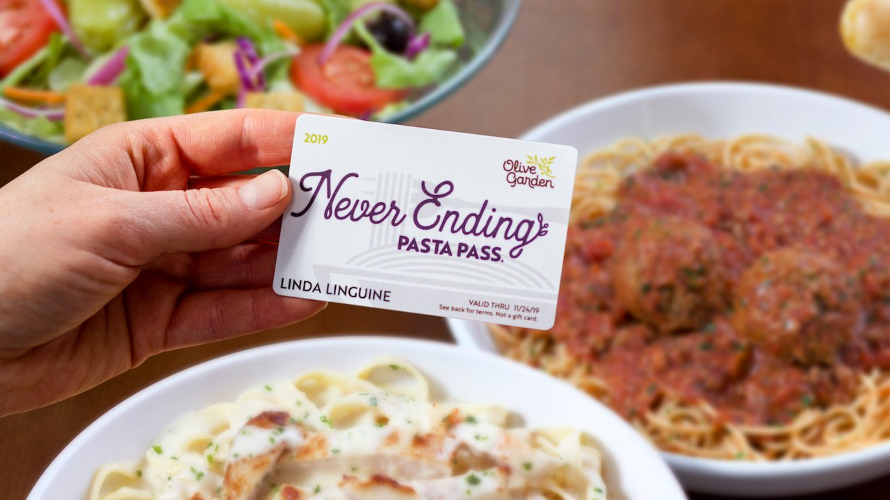 Olive Garden S 100 Pasta Pass Is Coming Back On August 15th