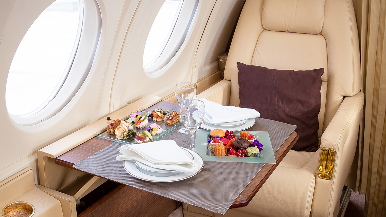the view of a first class flight