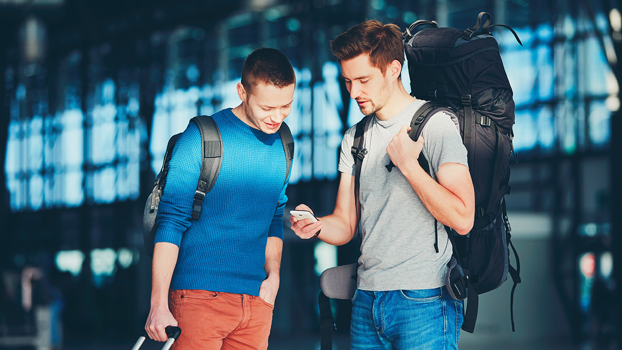 men at the airport