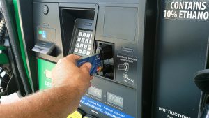 buying gas at the gas station