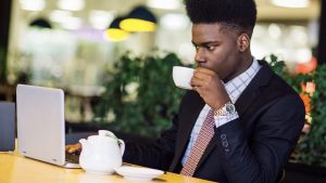 sipping on tea and reading