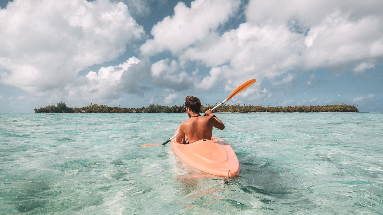 canoe in the sea