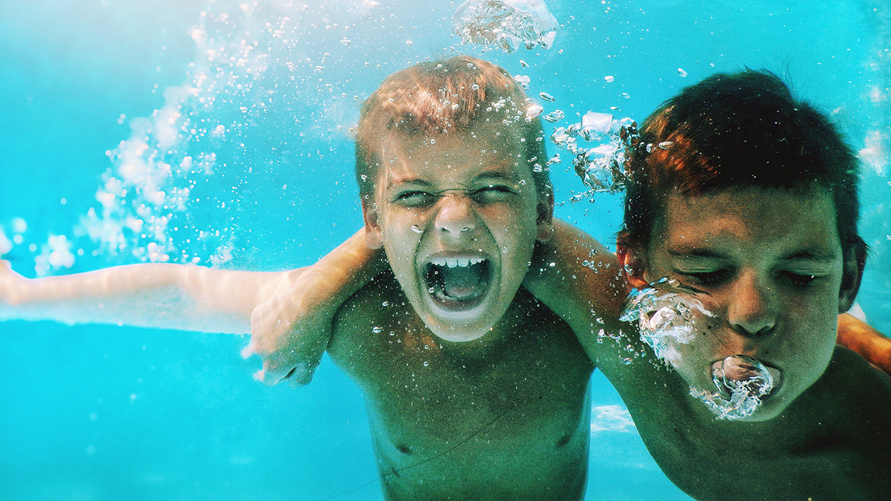 children in a pool