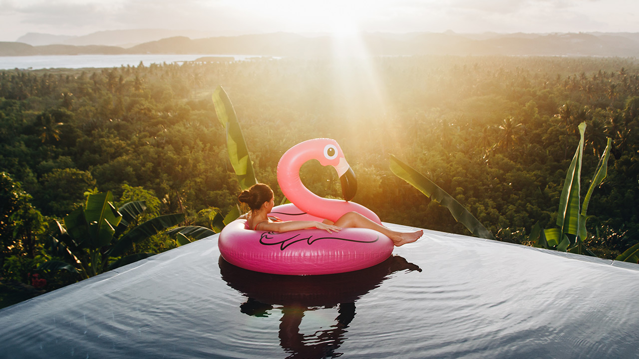 woman floats
