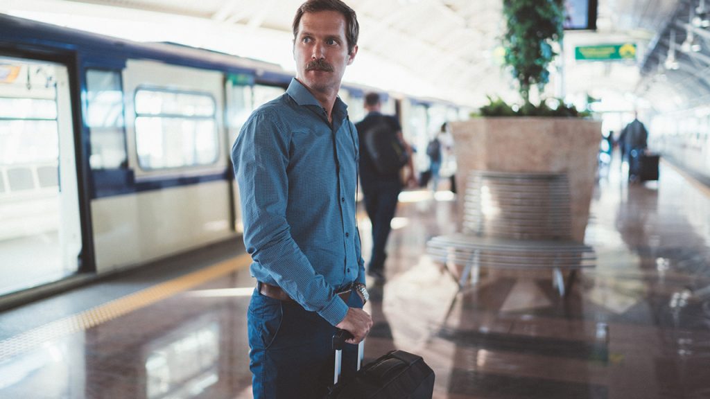walking with luggage