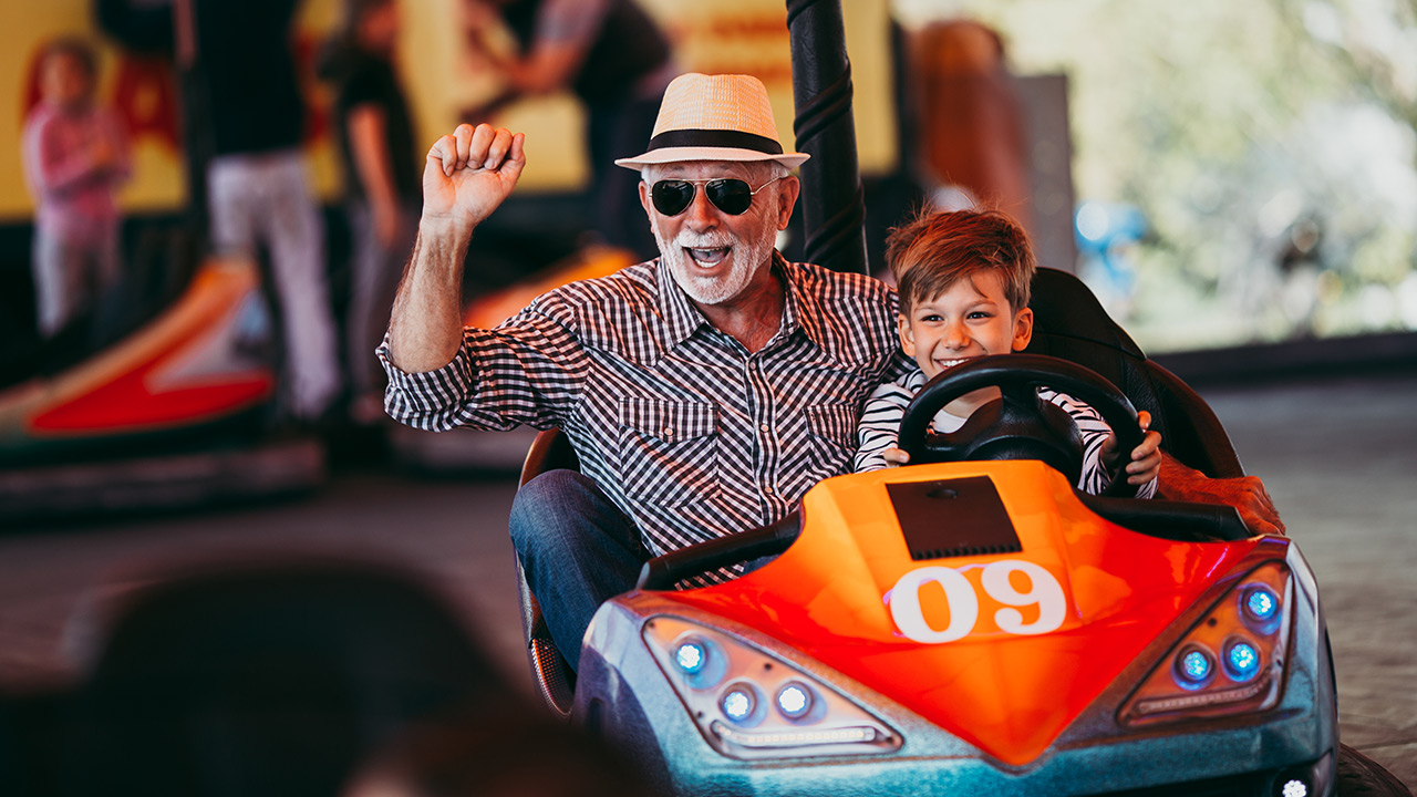 riding bumper cars