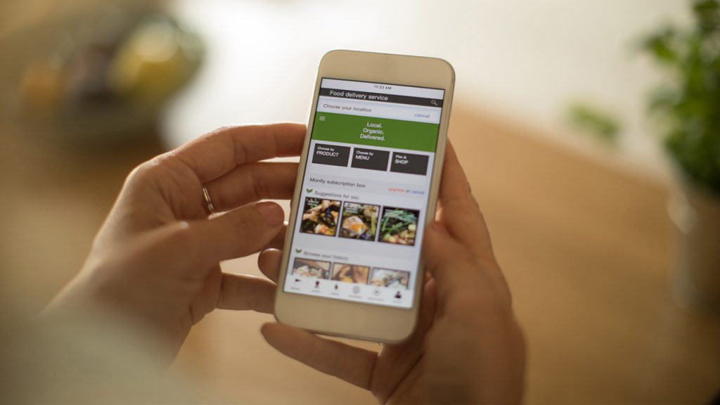 shopping for groceries on a mobile app
