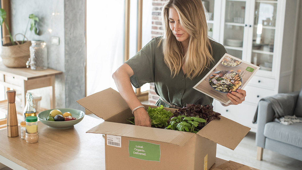 unboxing an online grocery order