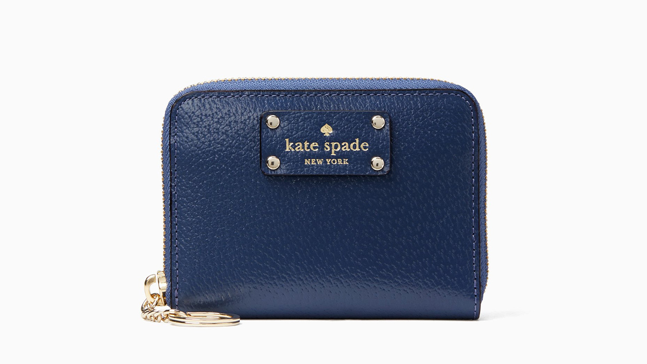 kate spade navy leather logo wallet