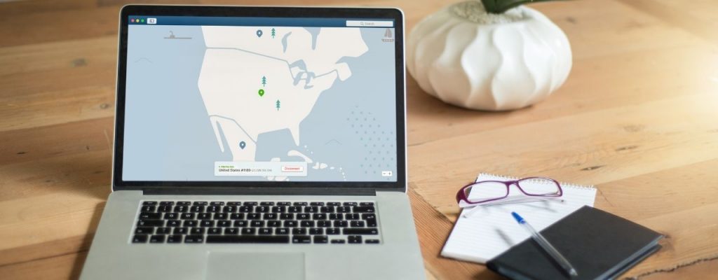 VPN on laptop on desk
