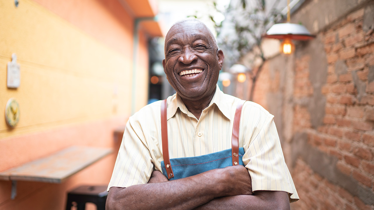 happy man working