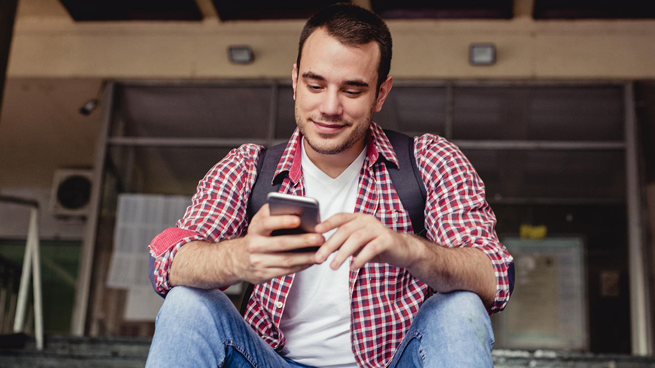 man scrolling