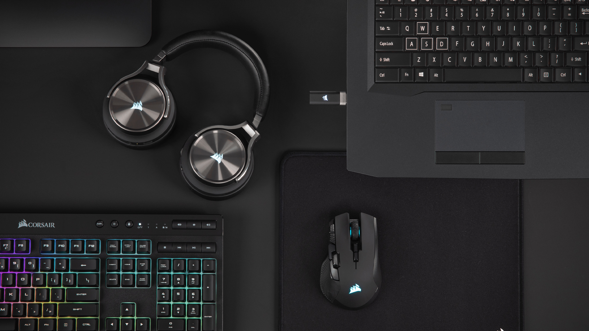 hero corsair slipstream headphones keyboard mouse