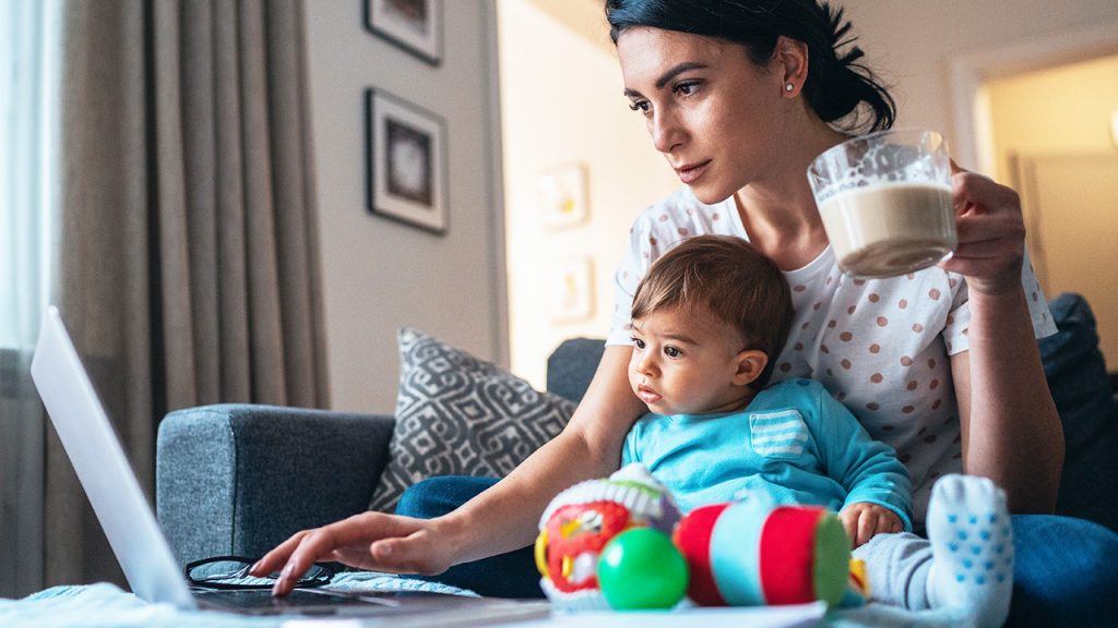 sitting with child on lap