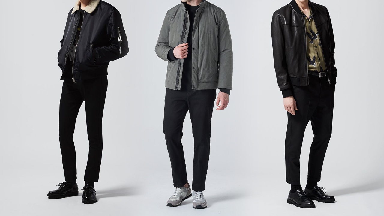 three men wearing outfits from Kooples