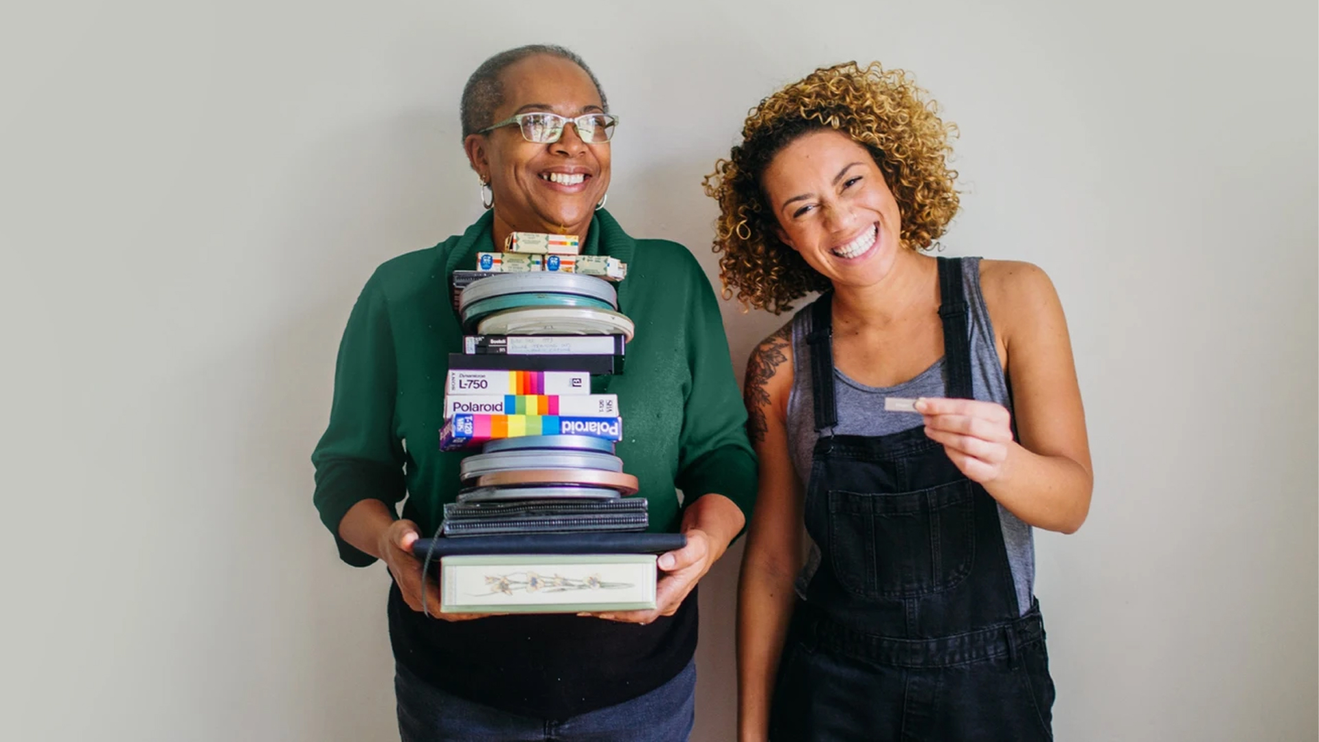 Legacybox ladies holding analog media