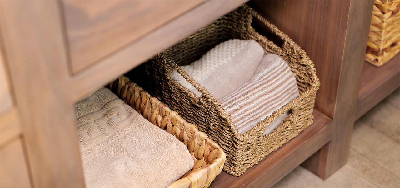 Storageworks Bathroom Transformation Wicker Baskets