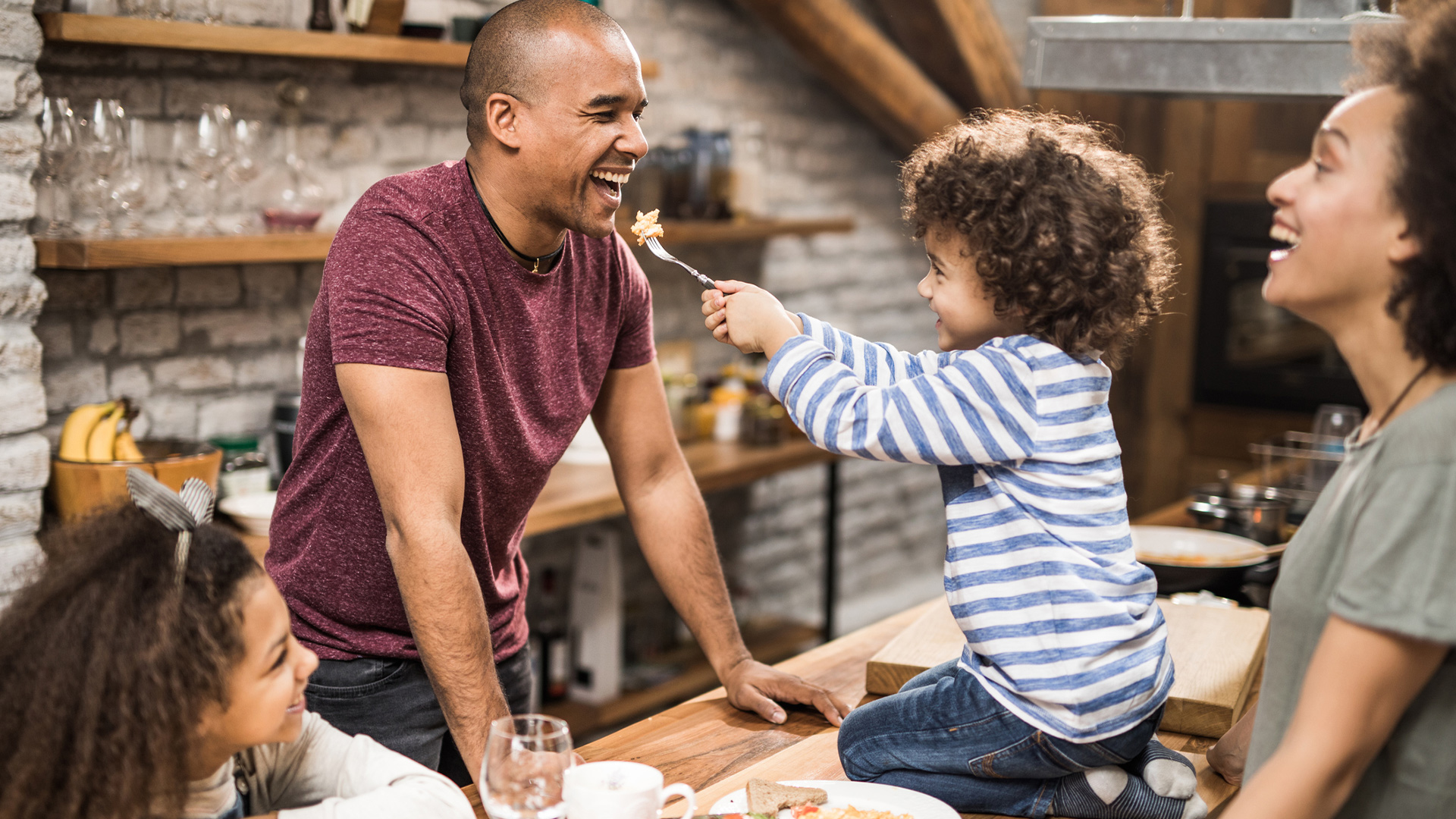 family cooking together