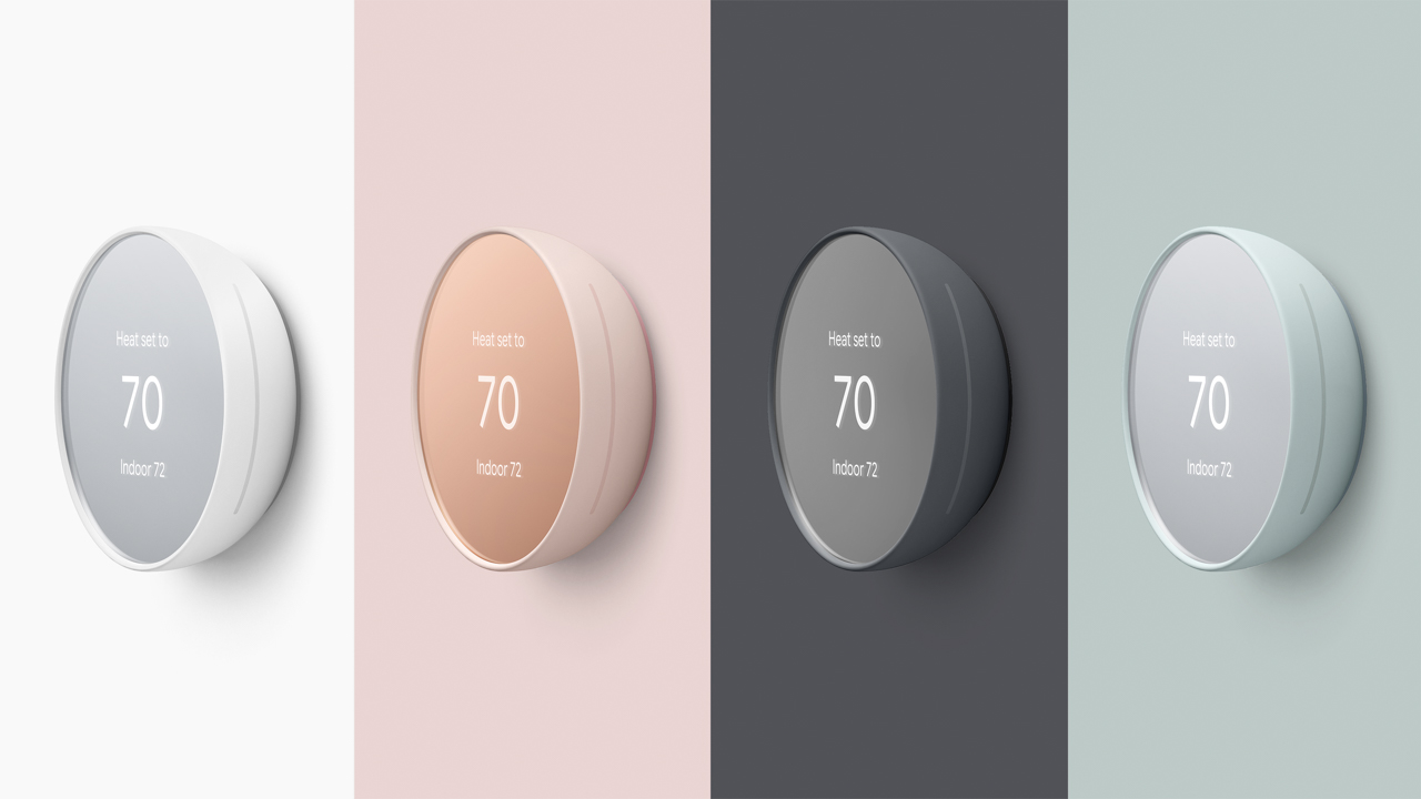 Google's New Nest Thermostat in four colors