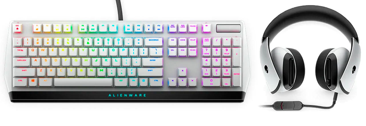 Alienware Low Profile RGB Mechanical Gaming Keyboard aw510k and alienware headset AW510H