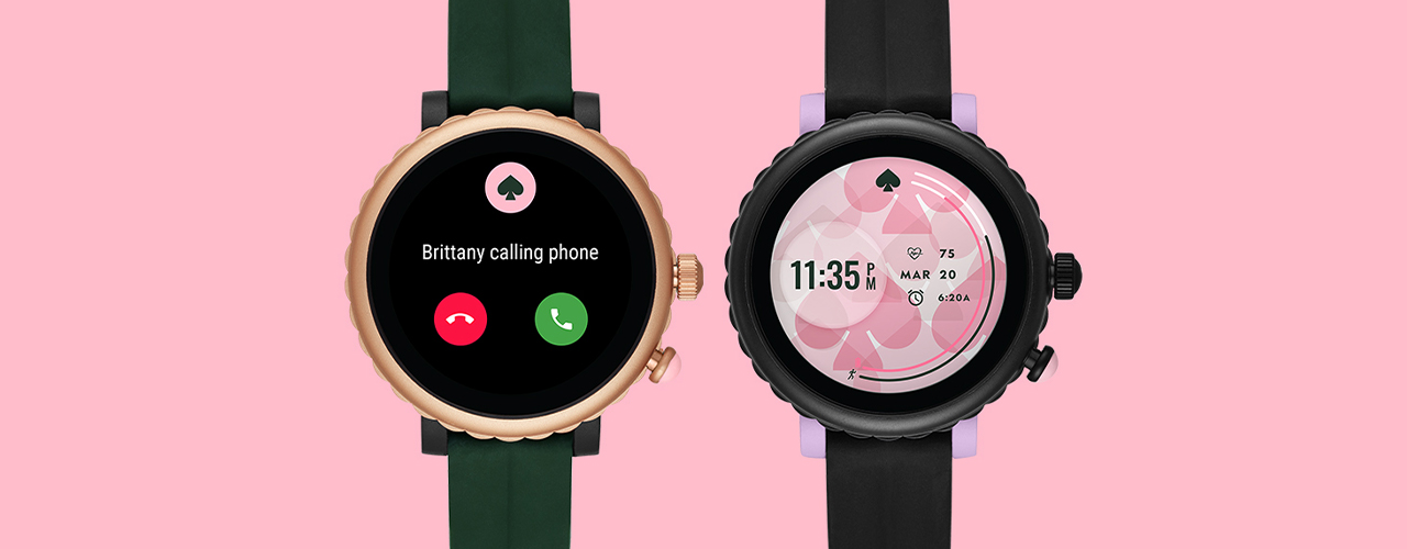 kate spade watches on pink background
