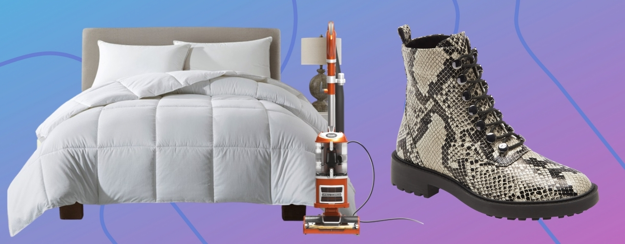 bed vacuum shoe on purple background