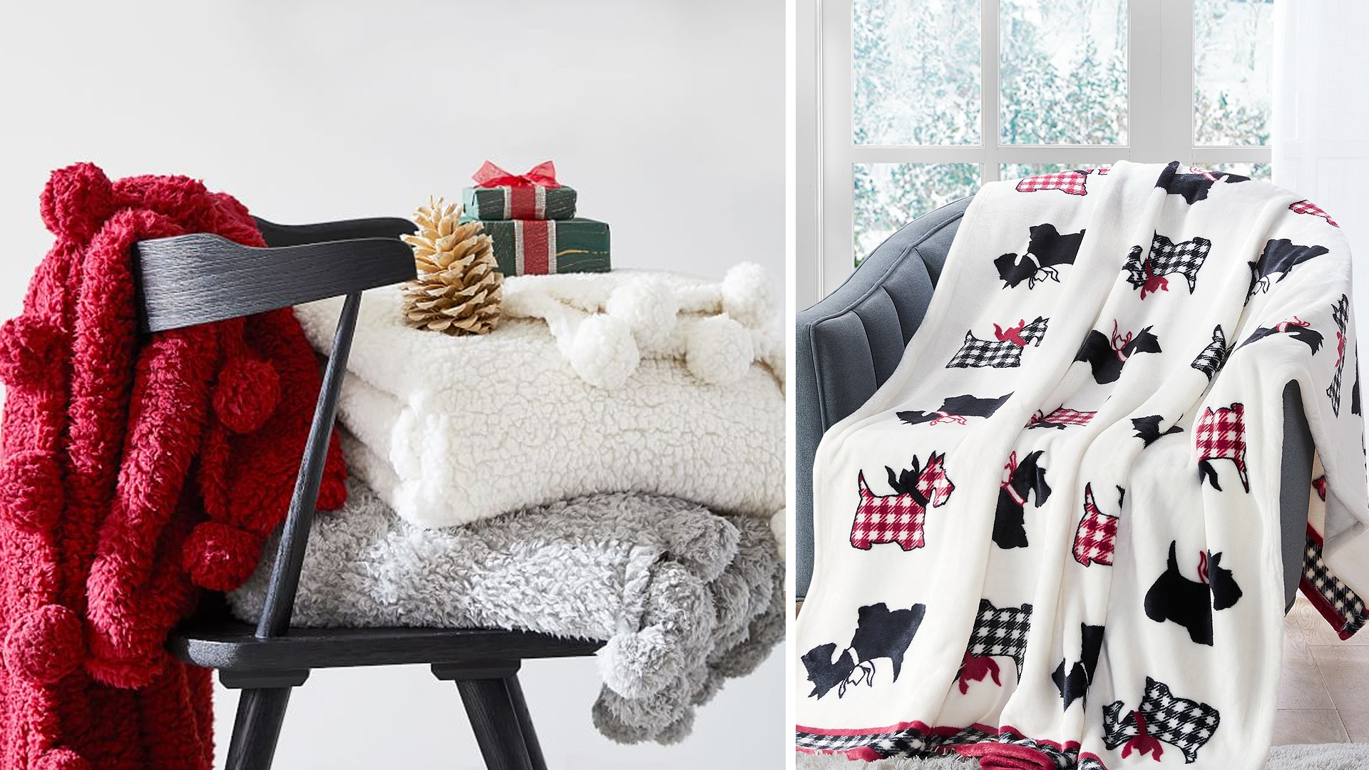 blankets on chairs