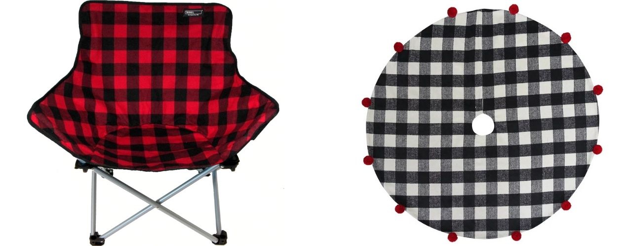 buffalo plaid chair and tree skirt