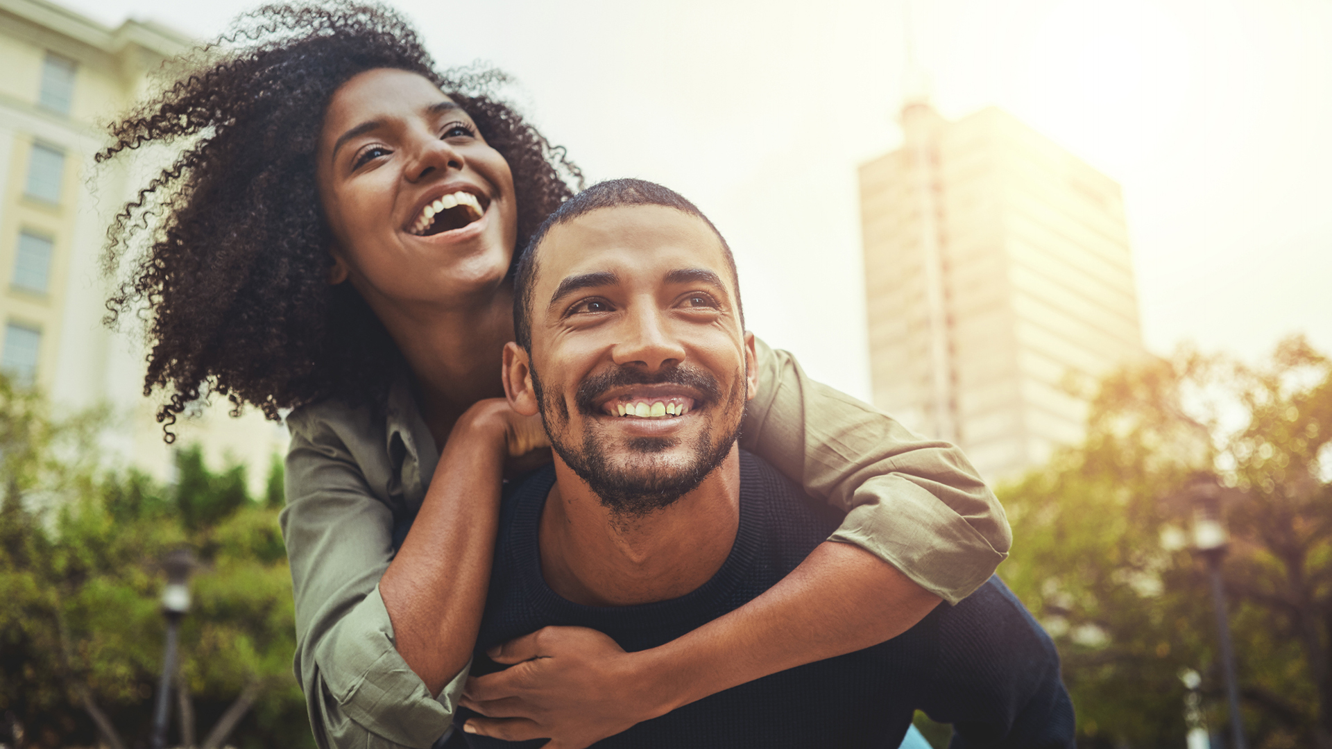 couple laughing