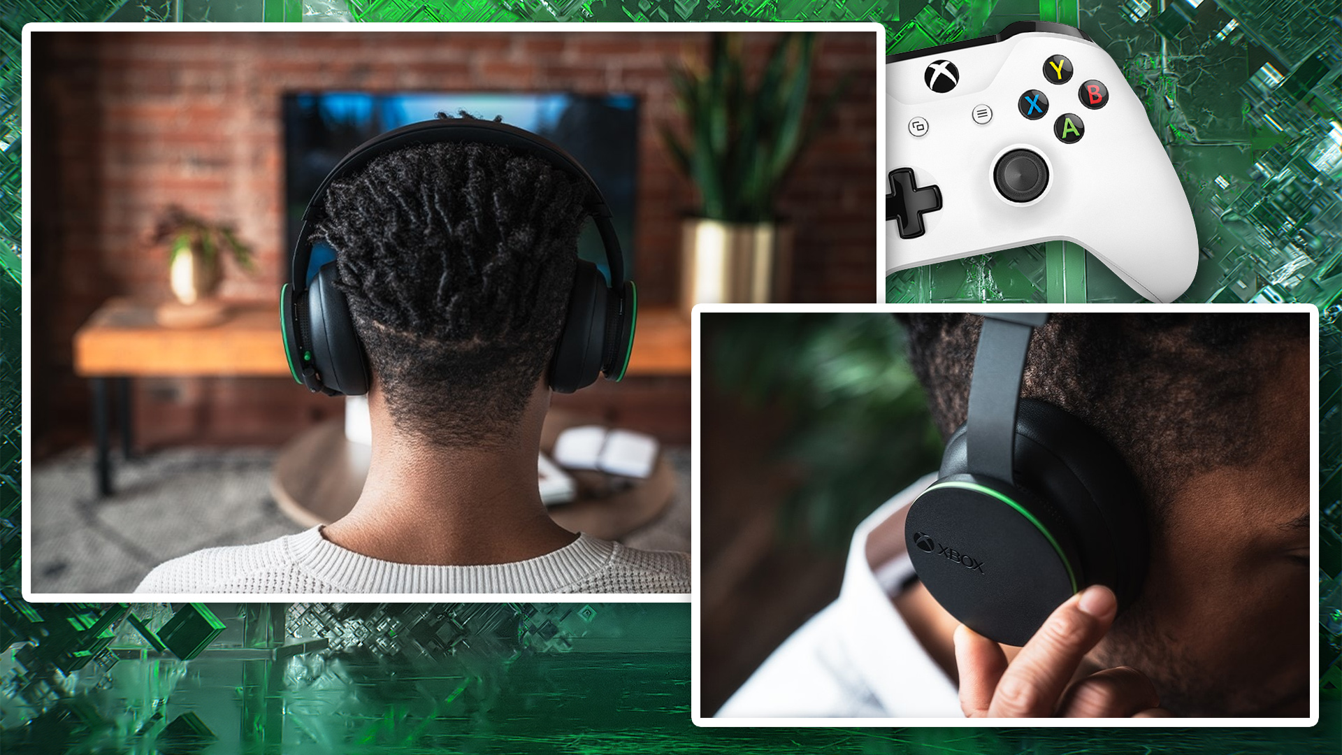 microsoft xbox headphone collage