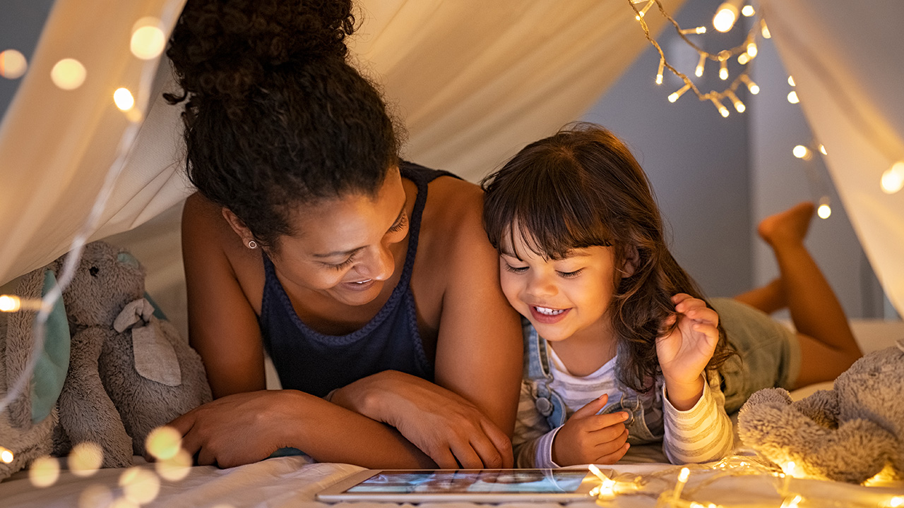 mother and child at home