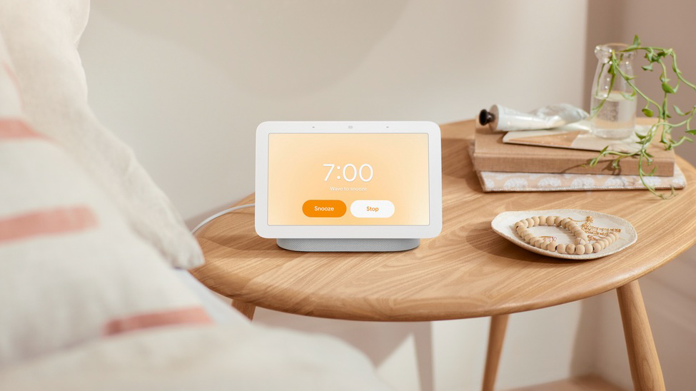 Nest Hub on bedside table