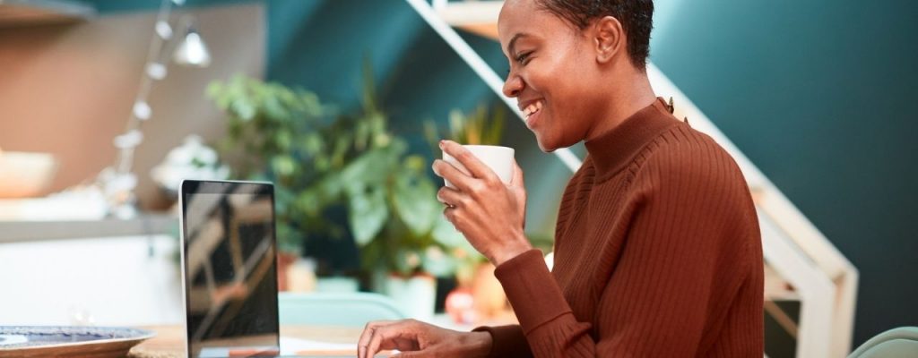 woman using laptop