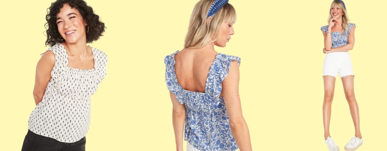 Printed Ruffle Babydoll Top for Women