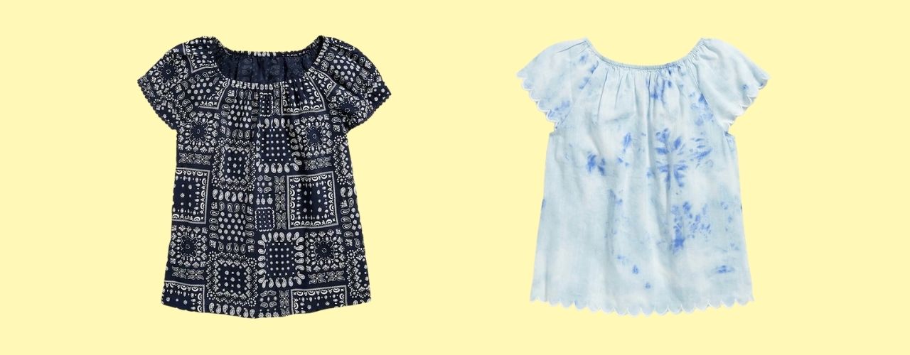 Short-Sleeve Scallop-Trim Top for Girls