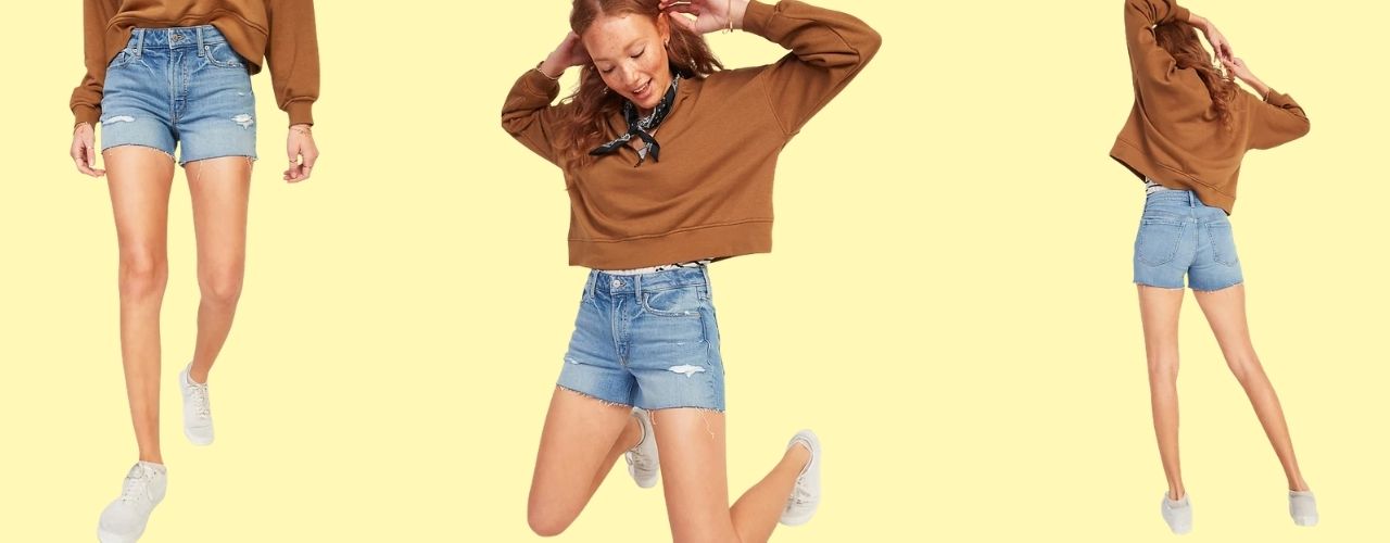 Women’s High-Waisted O.G. Straight Ripped Cut-Off Jean Shorts (3” Inseam)