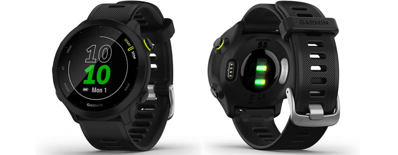 Garmin Forerunner 55 on white background