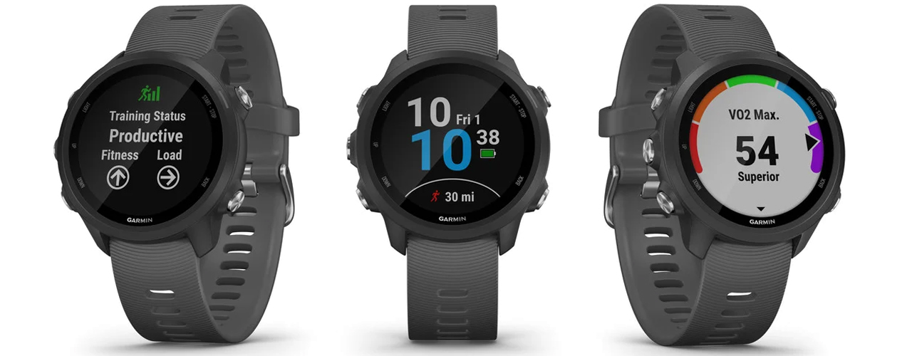 Garmin Forerunner 245 on white background