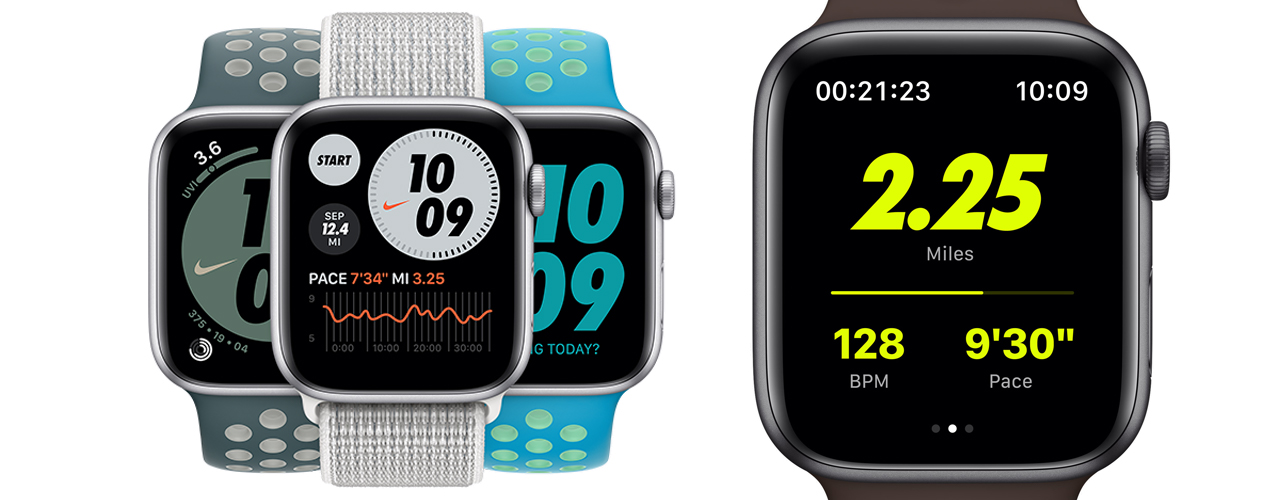 apple watch nike on white background