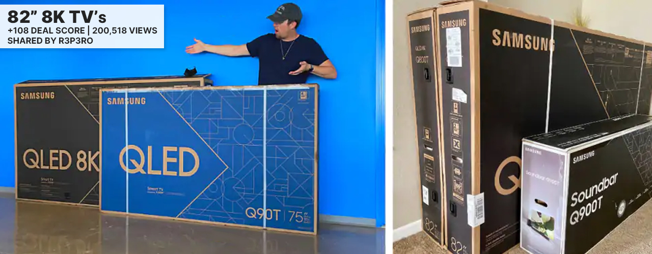 Man standing in front of giant tv box