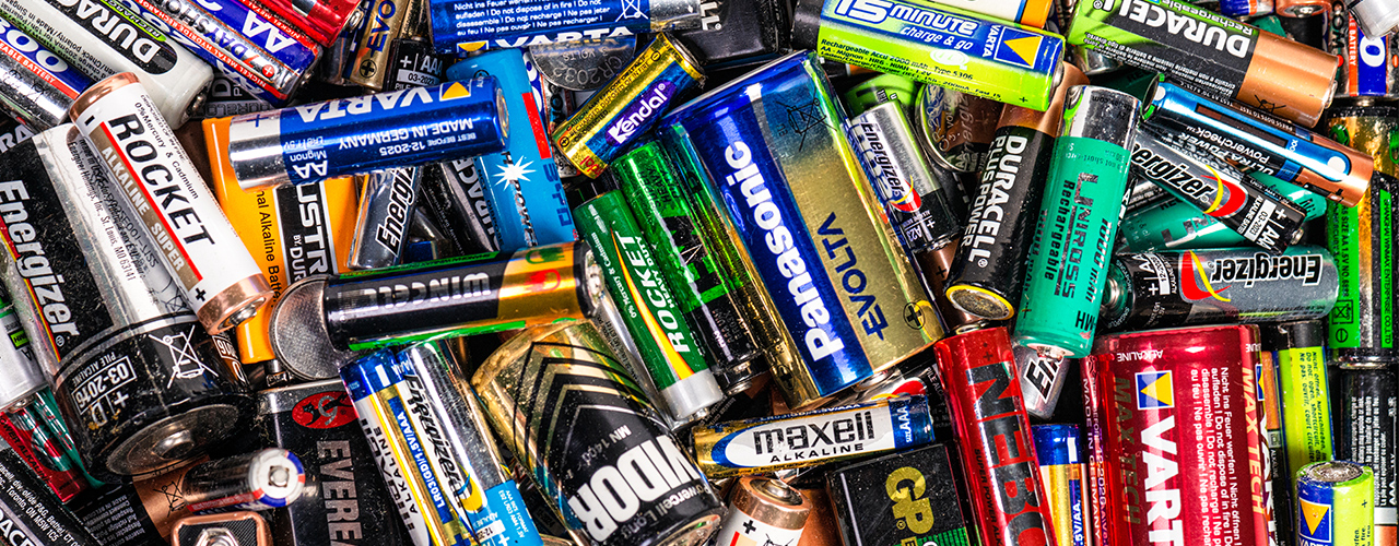 various batteries in large pile inbody
