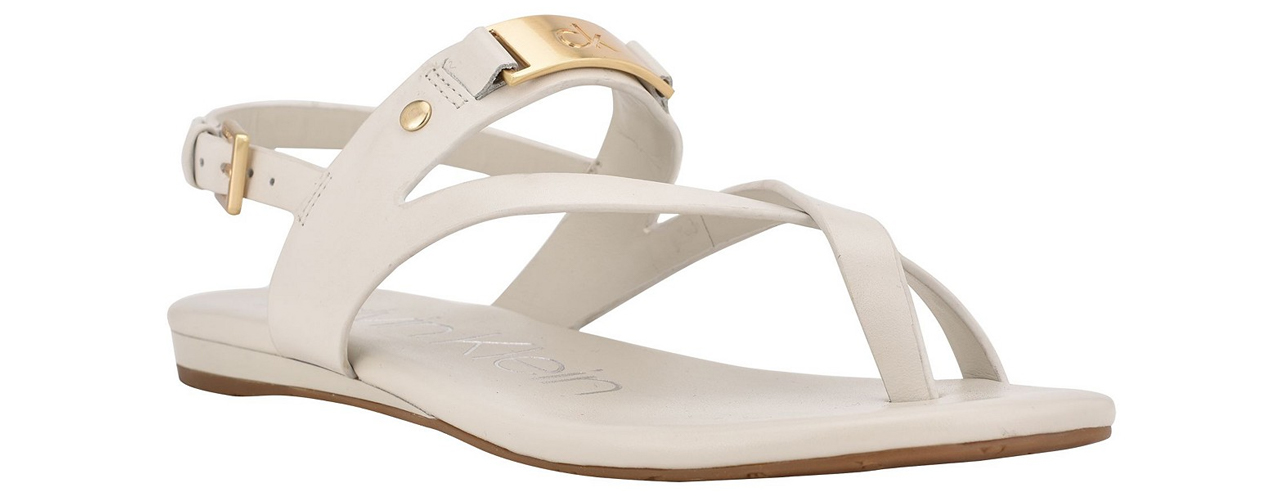 calvin klein Women's Sadra Ankle Strap Flat Sandals