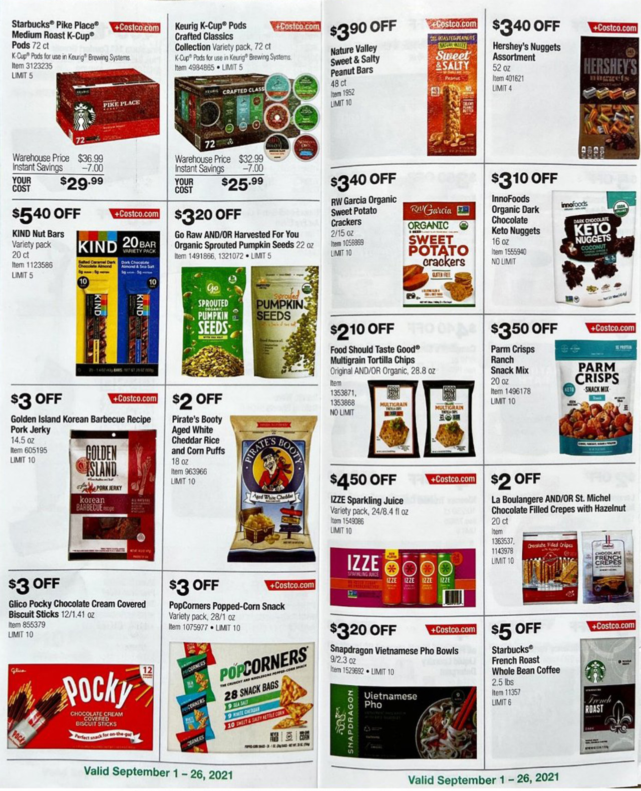 scan of the september edition of the costco coupon book