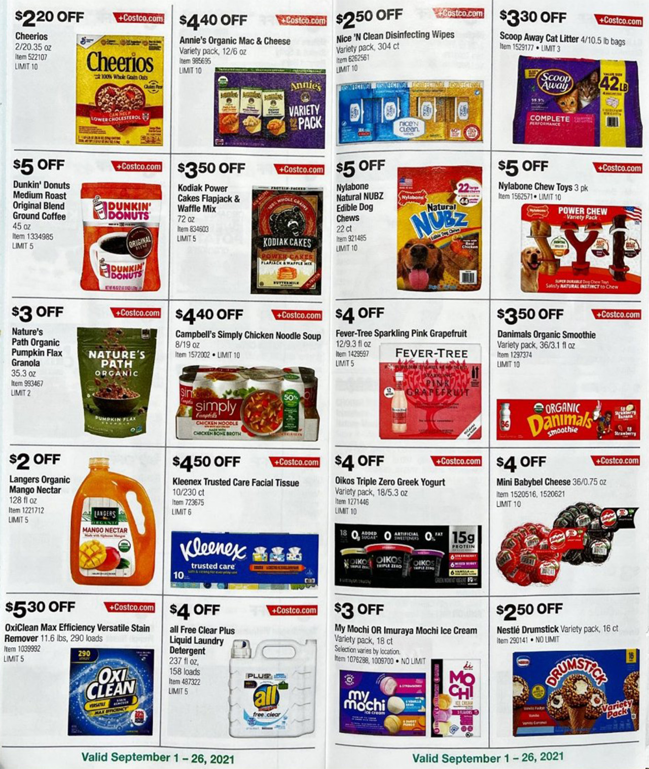 scan of the september edition of the costco coupon book