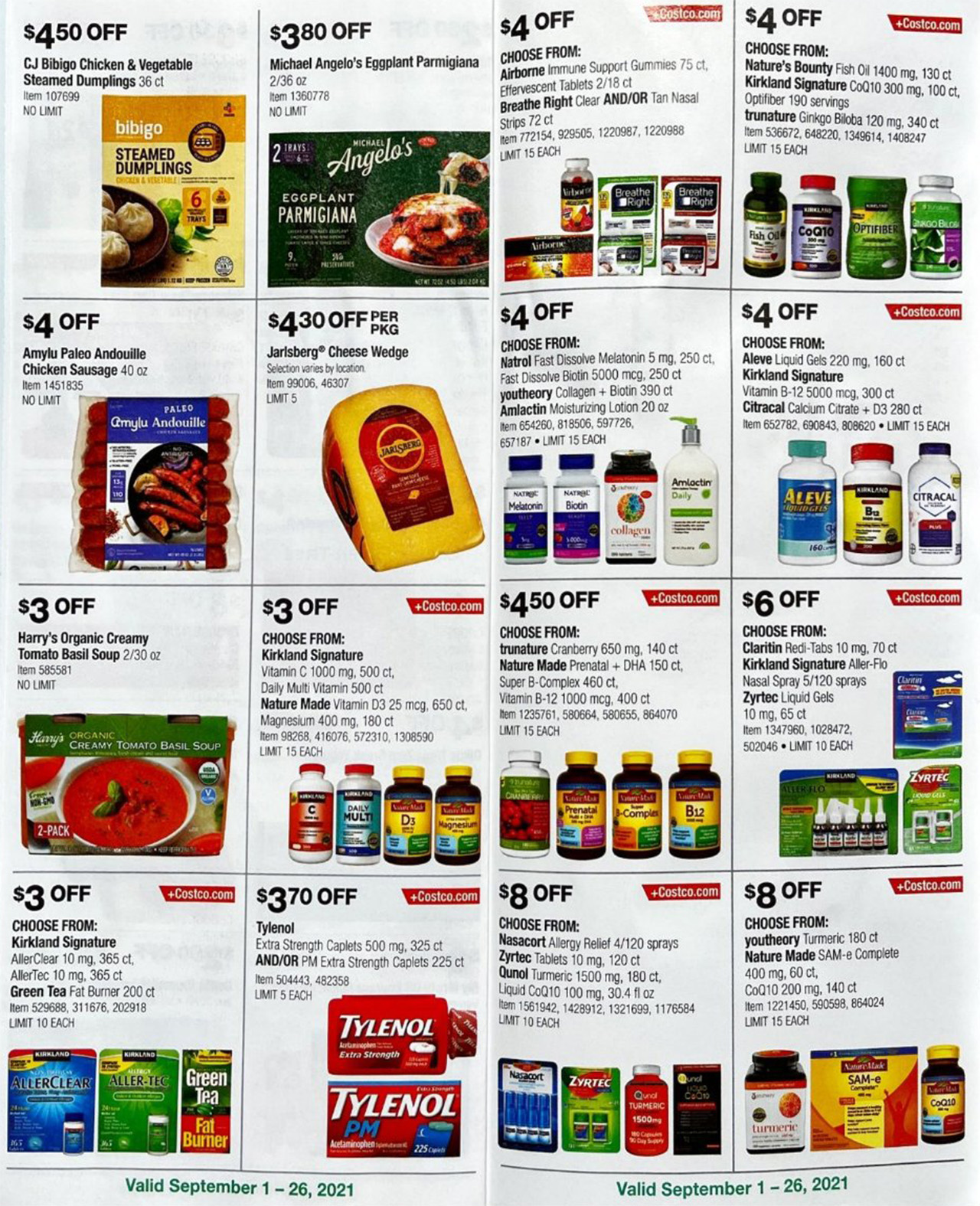 scan of the september edition of the costco coupon book