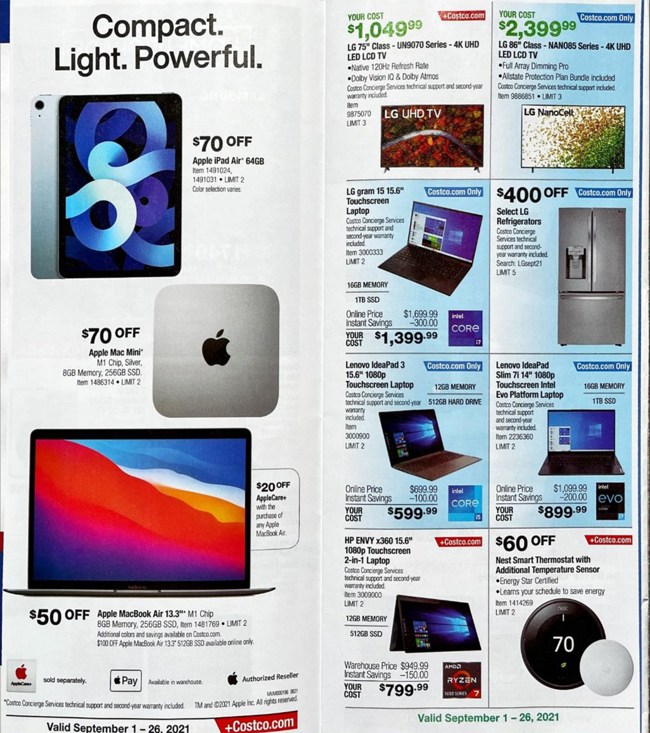 scan of the september edition of the costco coupon book